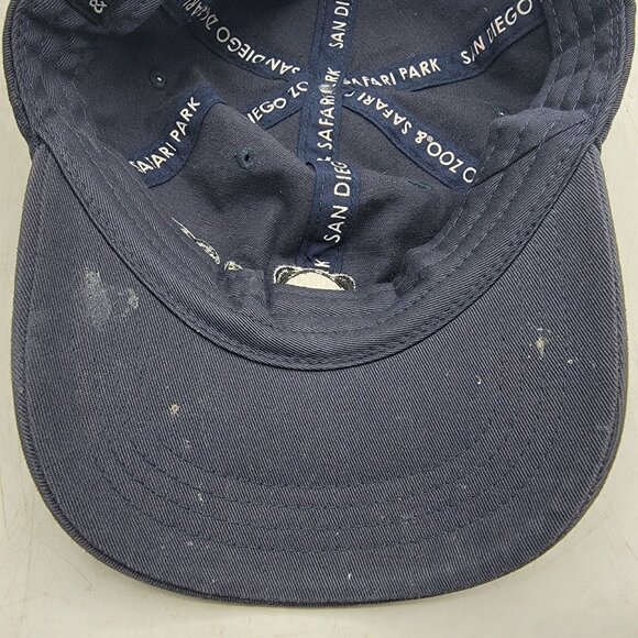 San Diego Zoo Safari Park Dark Blue Animal Hat Cap Casual Comfort Adjustable - Picture 8 of 9